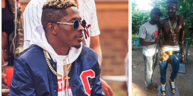 Shatta Wale Fan Builds A Statue For Him Ahead Of Reign Album Launch ( Photos)